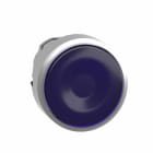 Schneider Electric - Lystrykknapphode i metall for LED med fjærretur og plan trykflate i blå farge