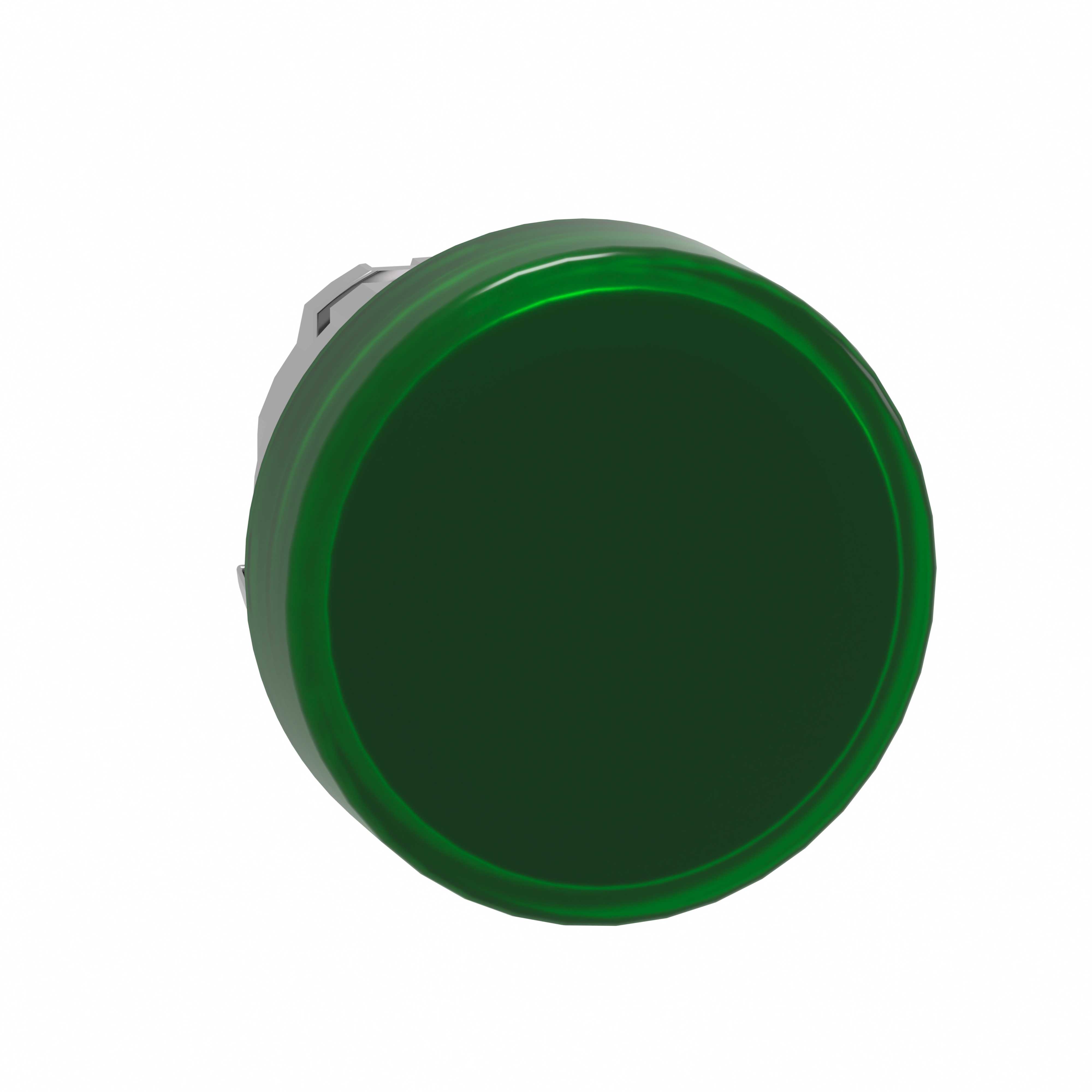 Schneider Electric - Signallampehode i metall for LED med linse i grønn farge