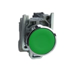 Schneider Electric - Trykknapp komplett med fjærretur og plan trykkflate i grønn farge 1xNO