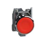 Schneider Electric - Trykknapp komplett med fjærretur og plan trykkflate i rød farge 1xNC