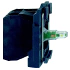 Schneider Electric - Lystrykkropp i plast bestående av LED modul i blå farge med 24V AC/DC forsyning 1xNC