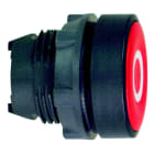 Schneider Electric - Trykknapphode i plast med fjærretur og plan trykflate i rød farge med hvit "O"