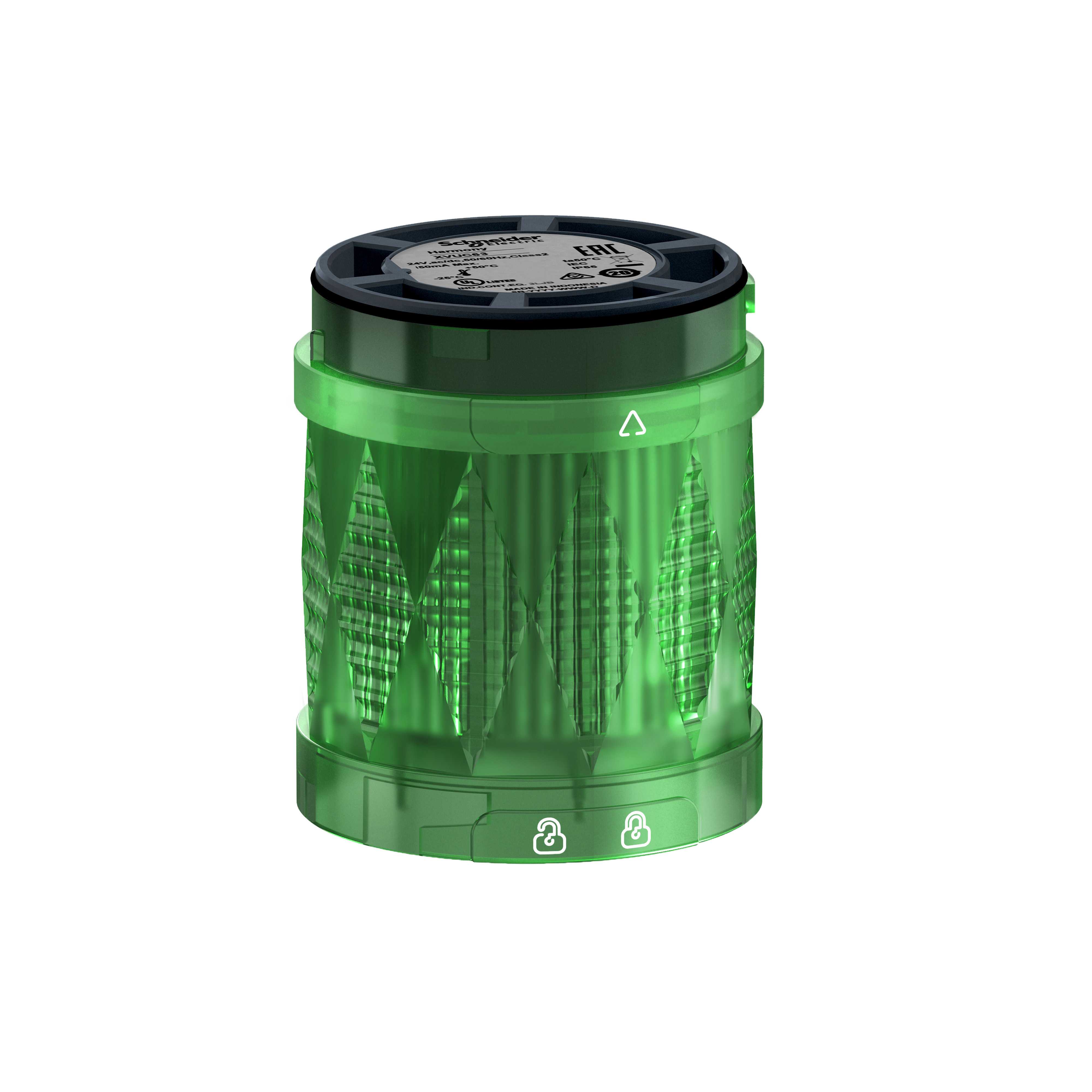 Telemecanique - Ø60 mm LED lysenhet for XVU lyskolonne i grønn farge med kraftig flash