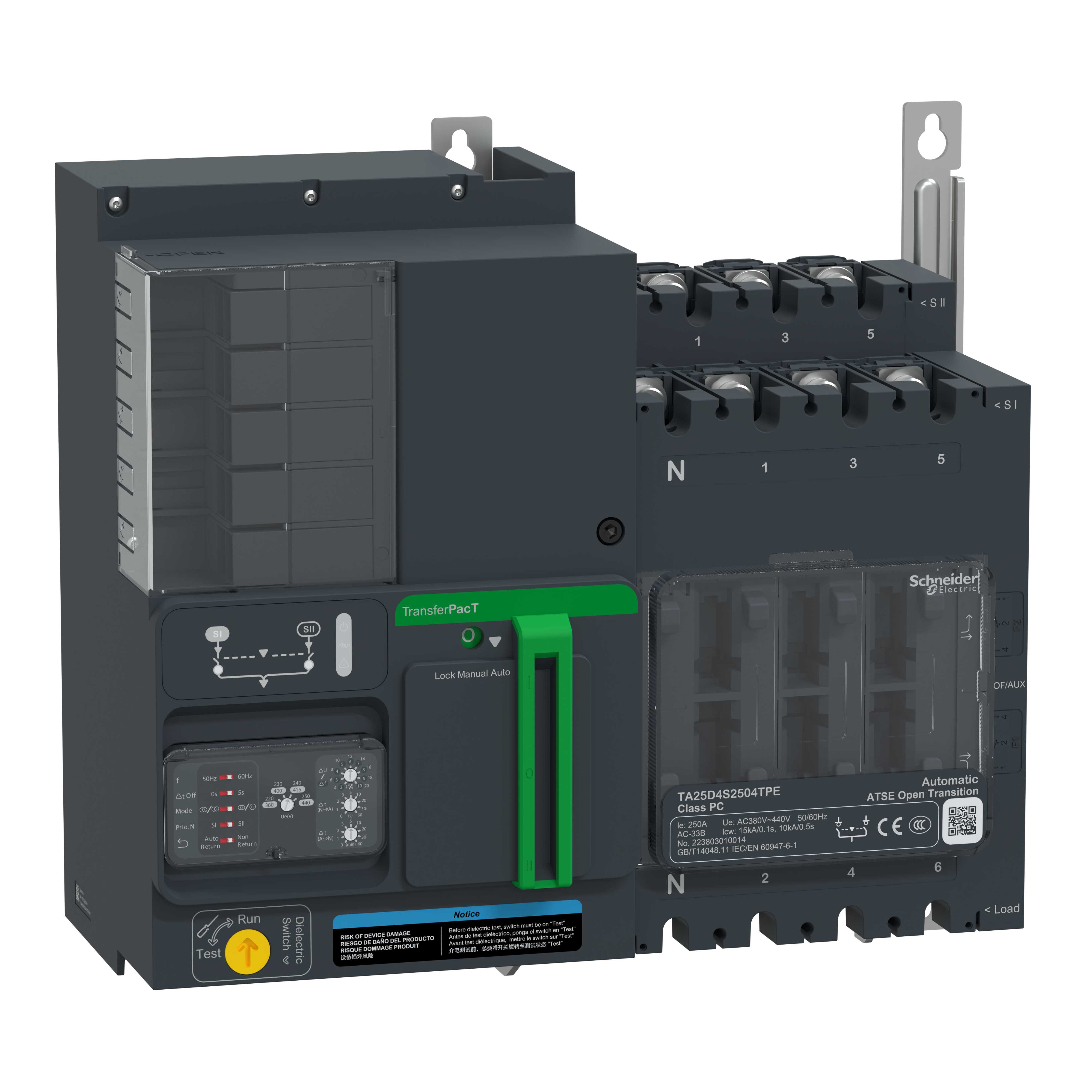 Schneider Electric - TransferPacT Automatic ATS-TA25-In200A-400V-4P-med rotary/dreiehjul kontroller