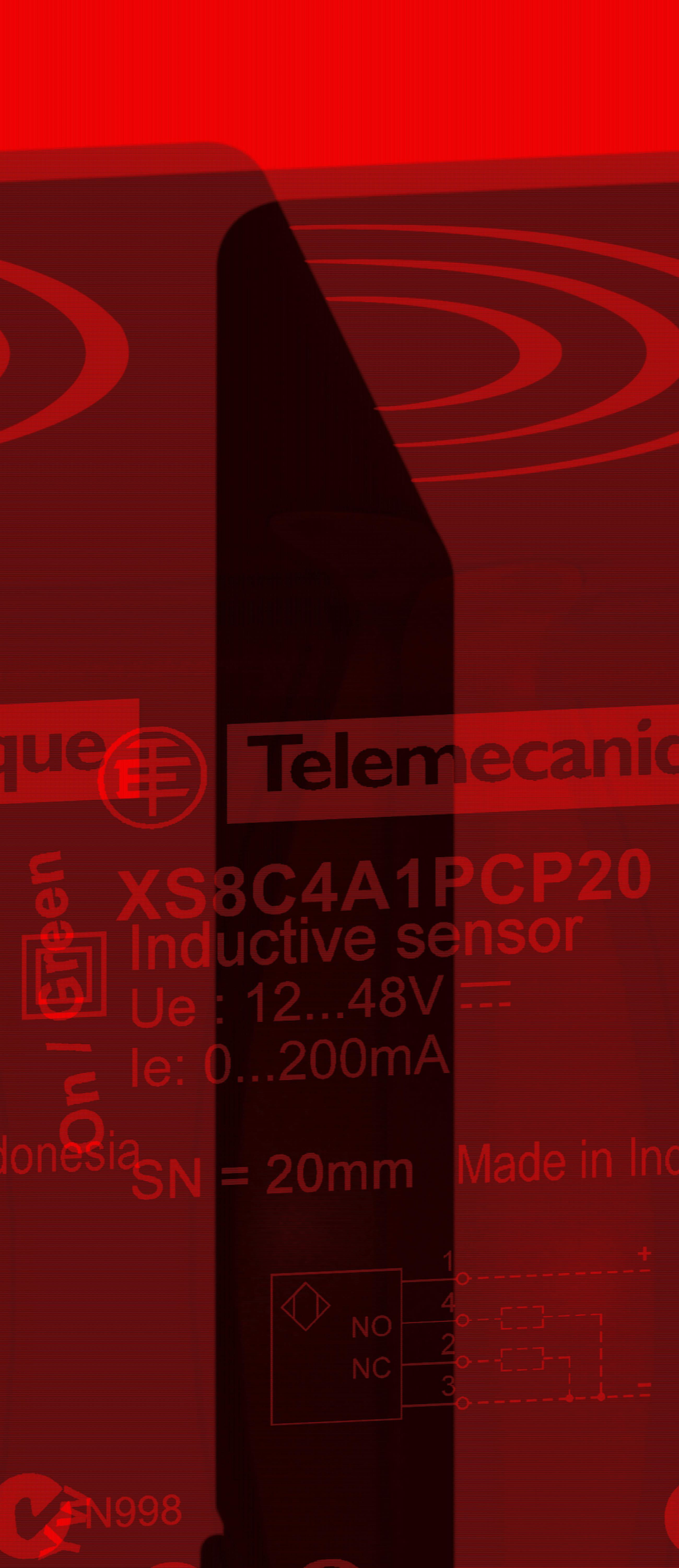Telemecanique - XS8C4A1PCP20 Ind.giv.40X40X117 Sn=20mm PNP