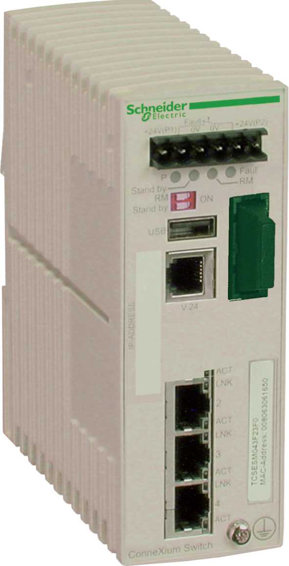 Schneider Electric - TCSESM043F1CU0 Switch 3 10/100TX, 1 100FX-MM