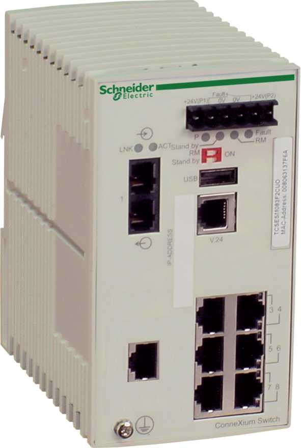 Schneider Electric - TCSESM083F1CU0 Switch 7 10/100TX, 1 100FX-MM