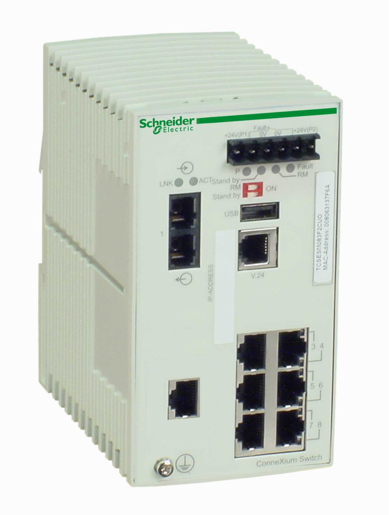 Schneider Electric - TCSESM083F2CU0 Switch 6 10/100TX, 2 100FX-MM