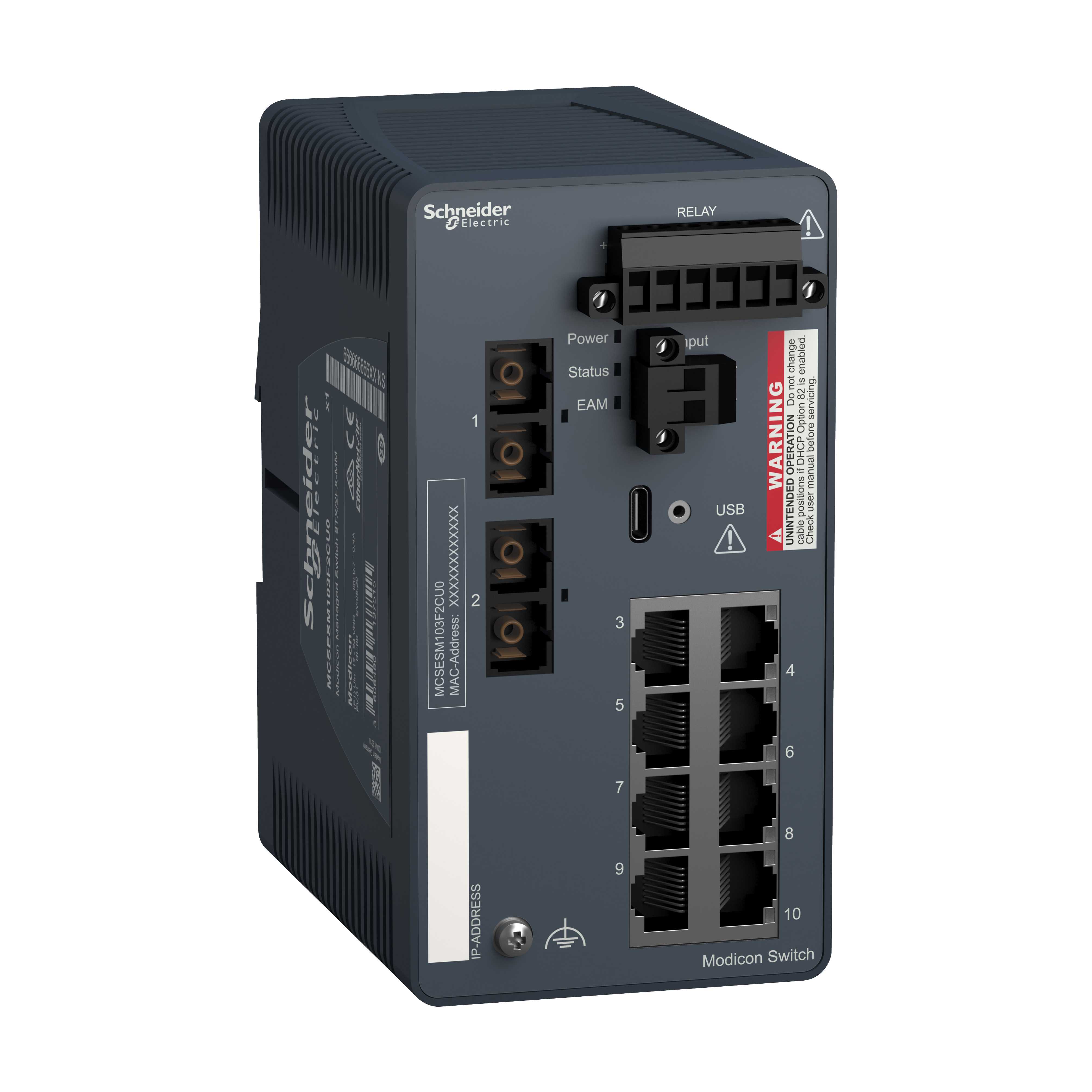Schneider Electric - Modicon Ethernet Managed Switch 8TX/2FX-MM