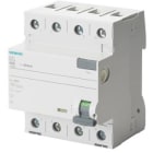 Siemens - Jordfeilbryter, 4-pol, type A, In: 40 A, 30 mA, Un AC: 400 V