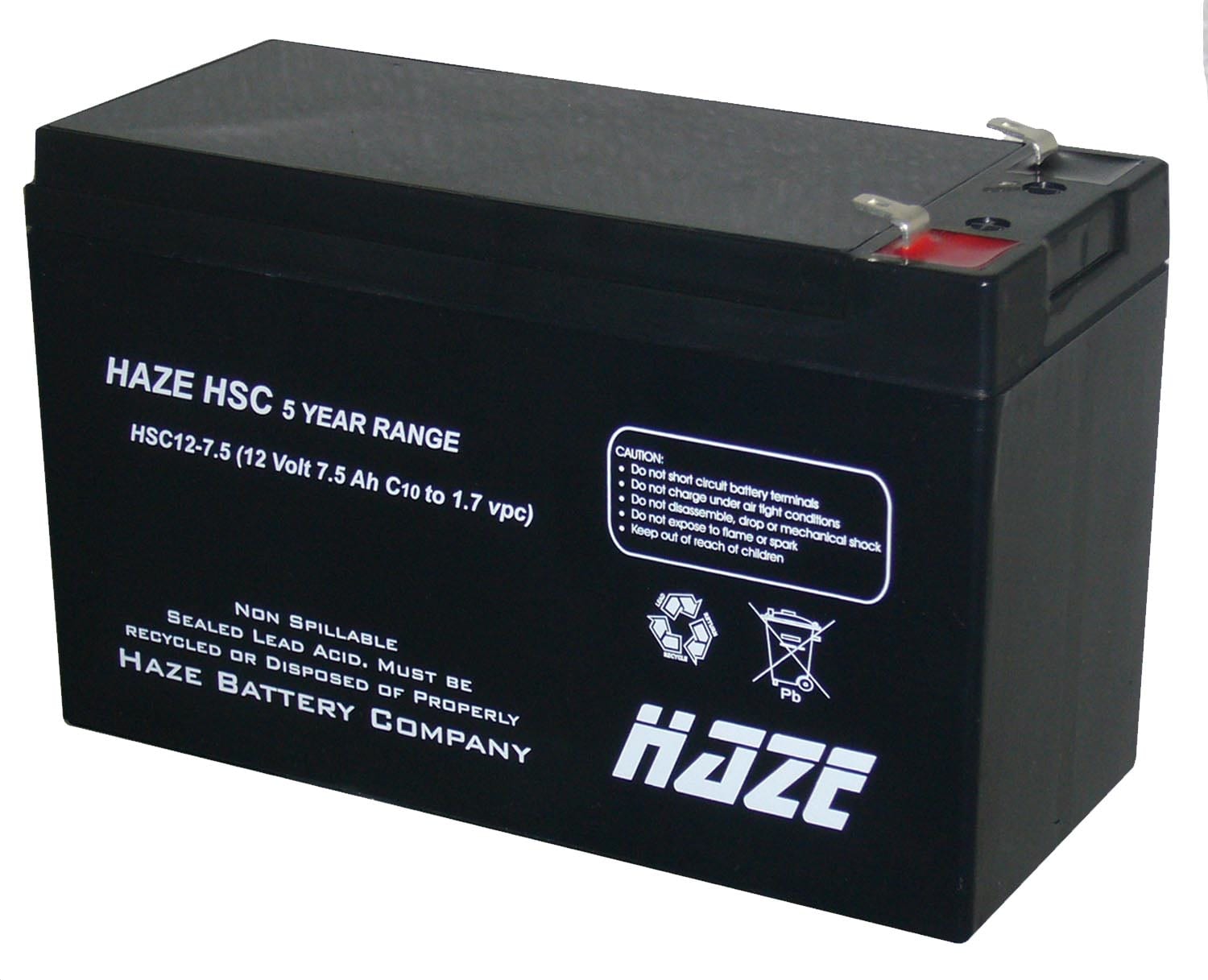 Haze Battery Co LTD - Blybatteri 12volt 7,5ah lukket