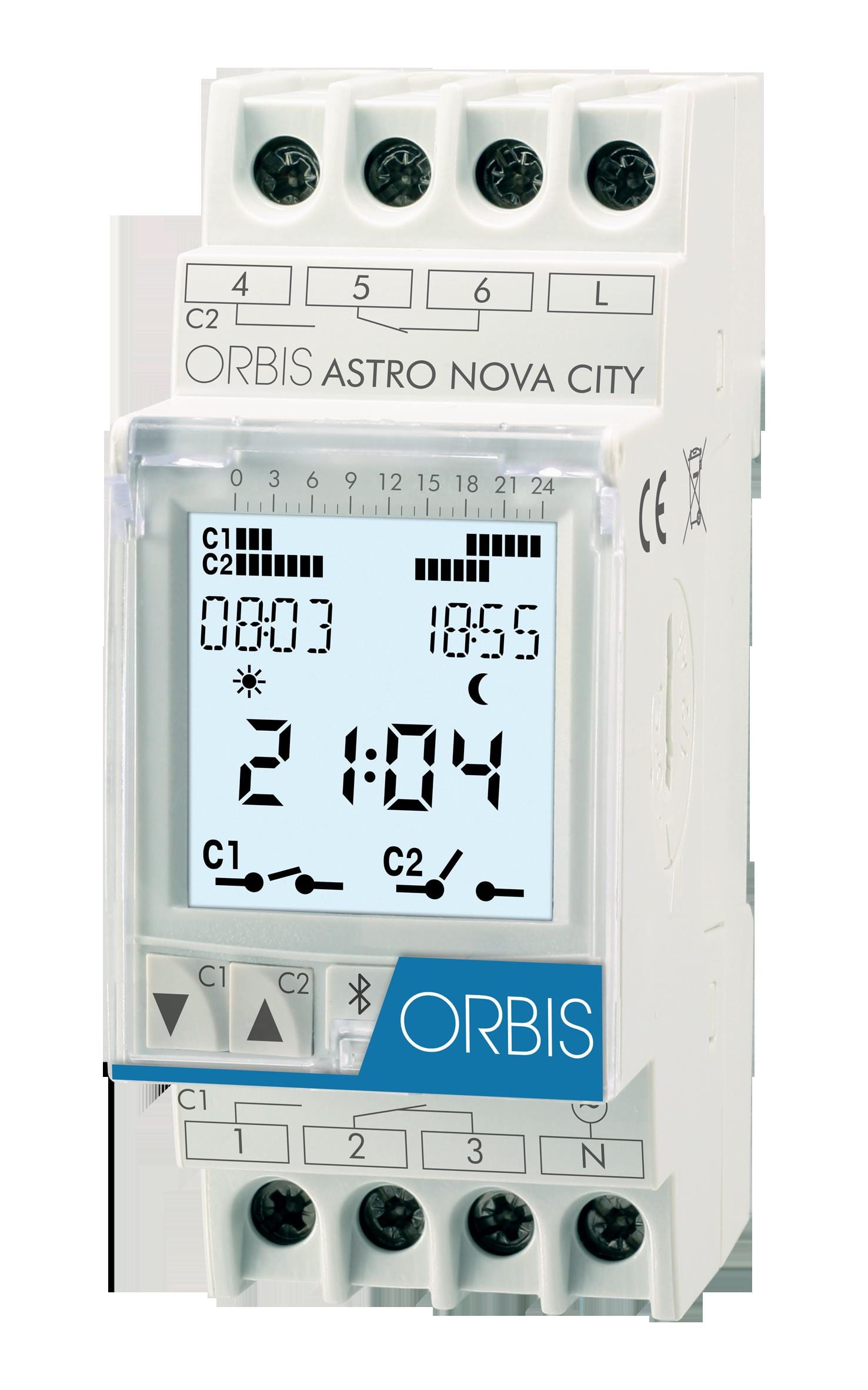 Orbis - Astro Nova City 2 - digital skumringsbryter 2X16A 230V