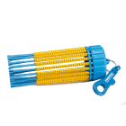 Partex - Blå merkepinne, M , sort på gul. For diam.  2,5-5mm, kv. 1,5-4mm2.  25 stk. på pinnen