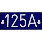 Melbye - Merkeskilt blå 125A 64x146x1,6mm ensidig