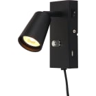 Unilamp - KONY LED USB Vegg Matt Sort Sengelampe m/5,5W WarmDim LED