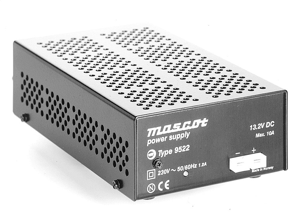 Mascot - 9522 AC/DC Kraftaggregat Switch mode 12VDC 10A 145W Fast nettledning - 6,3mm flatstiftkontakter