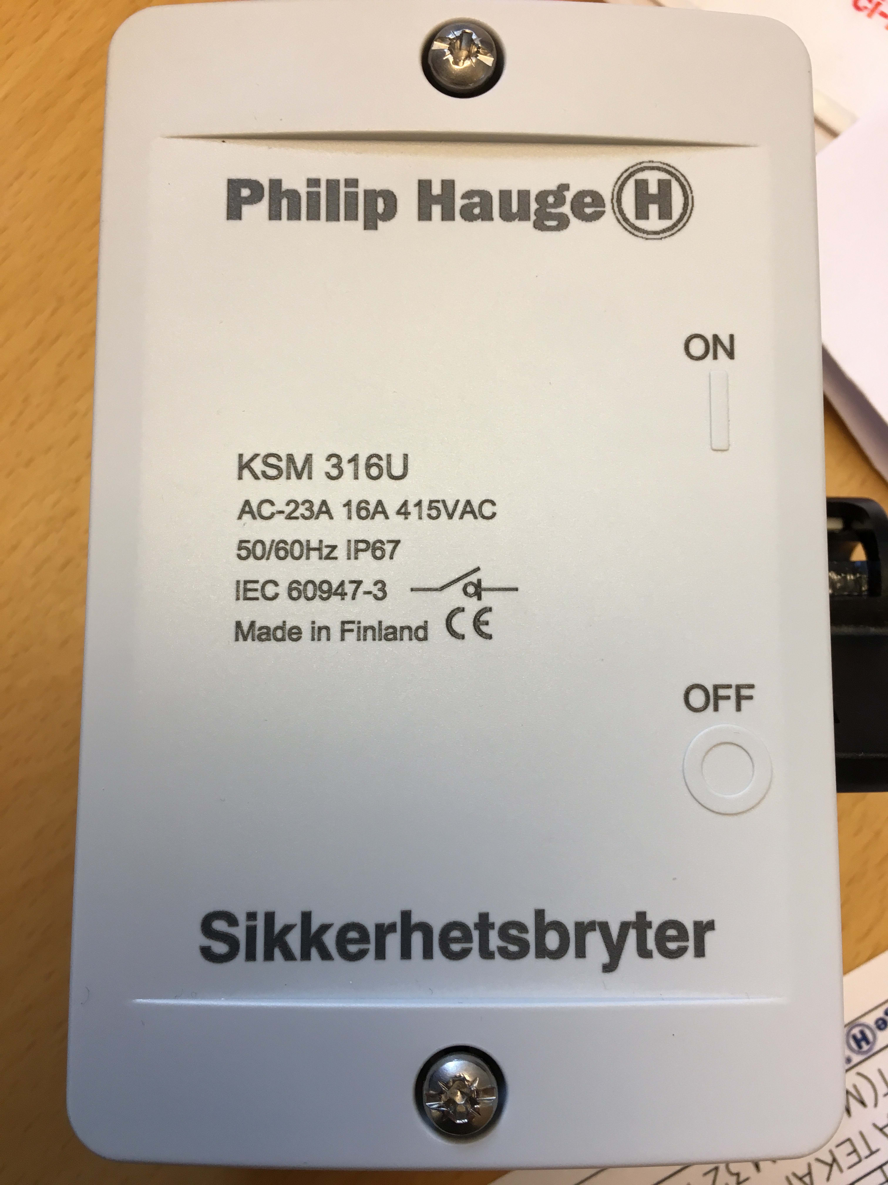 Philip Hauge - Safety switch HAUGE KSM 316U IP67 (M1)
